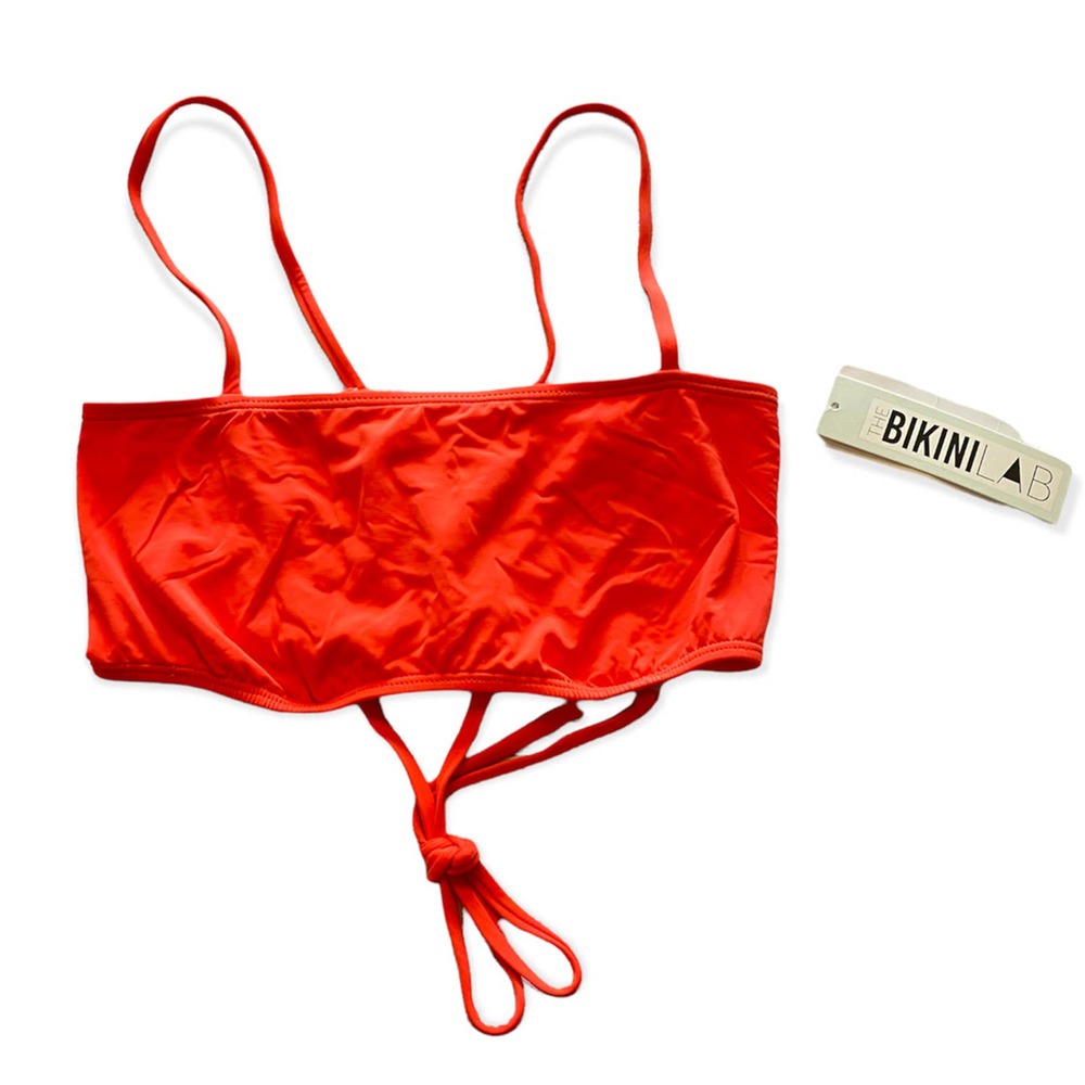 Bikini Lab Solid Bandeau Bikini Top Strappy Sienna Swimsuit NEW Medium